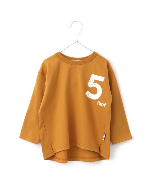 MAKE YOUR DAY（メイクユアデイ）の「No.5プリントスリット長袖Tシャツ■80～140cm（Tシャツ/カットソー・キッズ・パープル/カーキ/キャメル・90/100/110/120/80/130/140）」の3枚目の写真