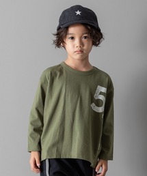 MAKE YOUR DAY | No.5プリントスリット長袖Tシャツ■80～140cm(Tシャツ/カットソー)