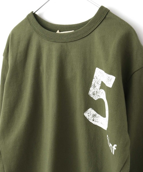 MAKE YOUR DAY（メイクユアデイ）の「No.5プリントスリット長袖Tシャツ■80～140cm（Tシャツ/カットソー・キッズ・パープル/カーキ/キャメル・90/100/110/120/80/130/140）」の14枚目の写真