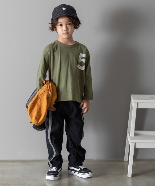 MAKE YOUR DAY（メイクユアデイ）の「No.5プリントスリット長袖Tシャツ■80～140cm（Tシャツ/カットソー・キッズ・パープル/カーキ/キャメル・90/100/110/120/80/130/140）」の8枚目の写真