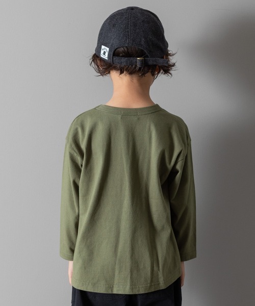 MAKE YOUR DAY（メイクユアデイ）の「No.5プリントスリット長袖Tシャツ■80～140cm（Tシャツ/カットソー・キッズ・パープル/カーキ/キャメル・90/100/110/120/80/130/140）」の7枚目の写真