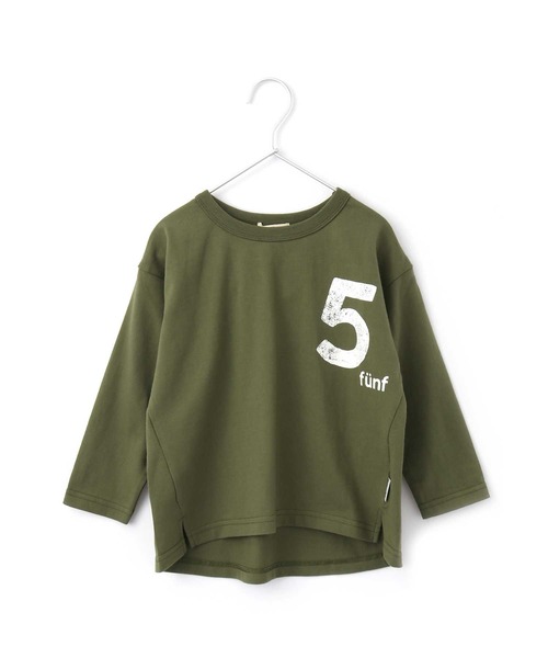 MAKE YOUR DAY（メイクユアデイ）の「No.5プリントスリット長袖Tシャツ■80～140cm（Tシャツ/カットソー・キッズ・パープル/カーキ/キャメル・90/100/110/120/80/130/140）」の6枚目の写真