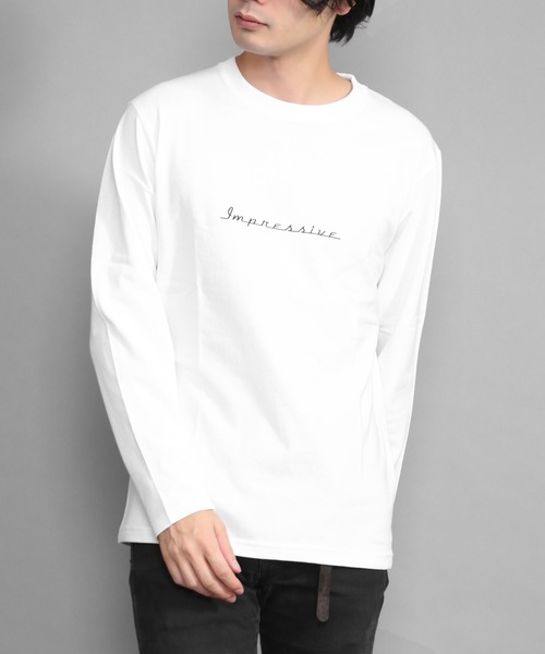 CERCA(チェルカ)の「BEYES/センターロゴシンプルロングスリーブTシャツ(Tシャツ/カットソー・メンズ・ホワイト/ブラック/オレンジ・LARGE/MEDIUM)」の2枚目の写真