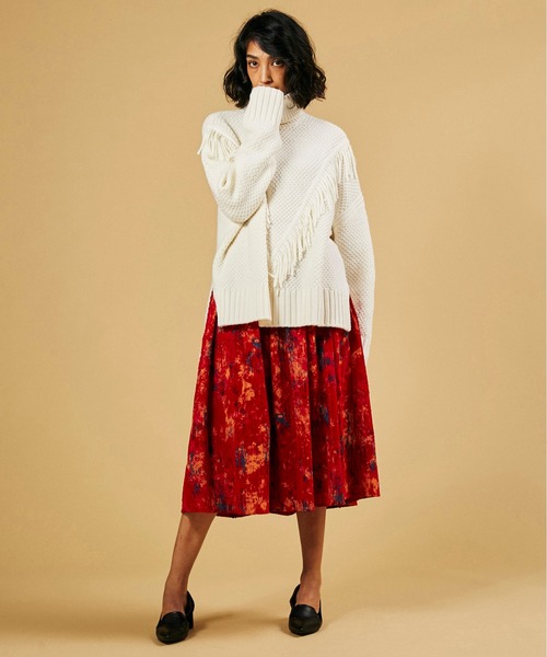 DOUBLE STANDARD CLOTHING（ダブルスタンダードクロージング）の「cashfeel  フリンジデザインニット（ニット/セーター・レディース・オフホワイト・FREE）」の7枚目の写真