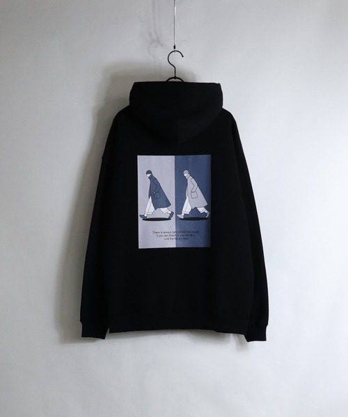 ILL'S(イルズ)の「ILL'S / イルズ ボーイイラスト プリントビッグパーカー(パーカー・メンズ・ホワイト/チャコールグレー/ブラック/ベージュ/サックスブルー/ホワイト系その他/ミント・M/L)」の3枚目の写真