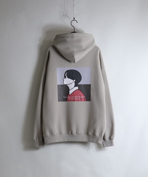 ILL'S(イルズ)の「ILL'S / イルズ ボーイイラスト プリントビッグパーカー(パーカー・メンズ・ホワイト/チャコールグレー/ブラック/ベージュ/サックスブルー/ホワイト系その他/ミント・M/L)」の11枚目の写真