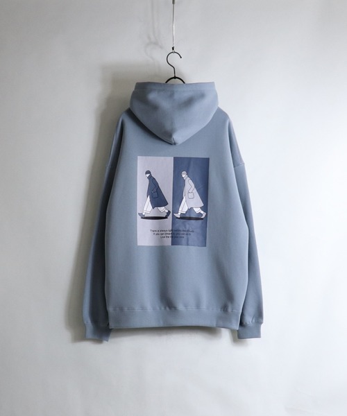 ILL'S(イルズ)の「ILL'S / イルズ ボーイイラスト プリントビッグパーカー(パーカー・メンズ・ホワイト/チャコールグレー/ブラック/ベージュ/サックスブルー/ホワイト系その他/ミント・M/L)」の19枚目の写真