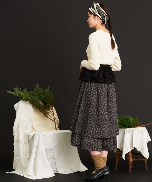 Malle（マル）の「malle 60sサテン小花プリント 2段スカート（スカート  