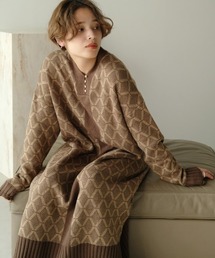 Bab | 【WEB限定】ジャガードニットカフタンワンピース(ワンピース)