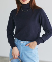 プレミアムカシミヤタッチタートルニット