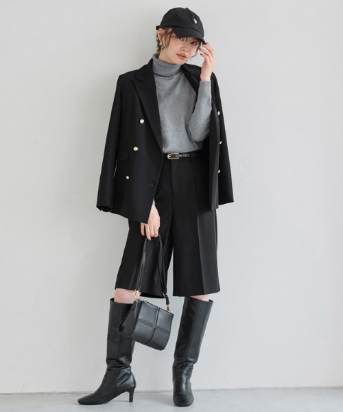 Pierrot(ピエロ)の「プレミアムカシミヤタッチタートルニット(ニット/セーター・レディース・アイボリー/ブラック/ブラウン/ベージュ/グレイッシュベージュ/オートミール/イエロー/グリーン/モカ/ピンク/ネイビー/インディゴブルー/チャコール/ブルー系その他/バーガンディー・M/L/3L/LL)」の21枚目の写真