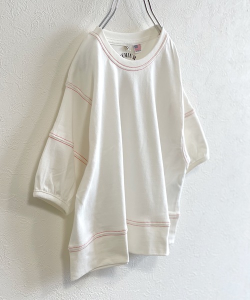 Life Support Products(ライフサポートプロダクツ)の「【コットンUSA】ボリュームスリーブカットソー(90~150cm)(Tシャツ/カットソー・キッズ・ホワイト/イエロー/ラベンダー/サーモンピンク・90/100/110/120/130/140/150)」の1枚目の写真