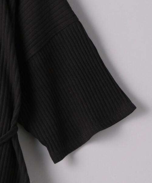 BASERANGE（ベースレンジ）の「＜BASERANGE（ベースレンジ）＞SHAW リブ ショートスリーブ カットソー（Tシャツ/カットソー・レディース・ブラック/オフホワイト・X-SMALL）」の8枚目の写真