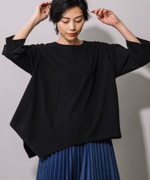 タンブラードライソフトジャージー アシメントリーヘムTシャツ