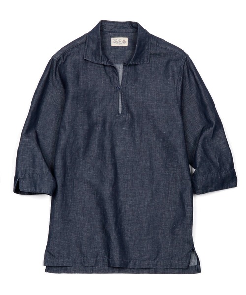 LINEN BLEND 3QSKIPPER SHIRT ダファー綿麻七分袖シャツ The DUFFER of ST.GEORGE（ザダファーオブセントジョージ）の