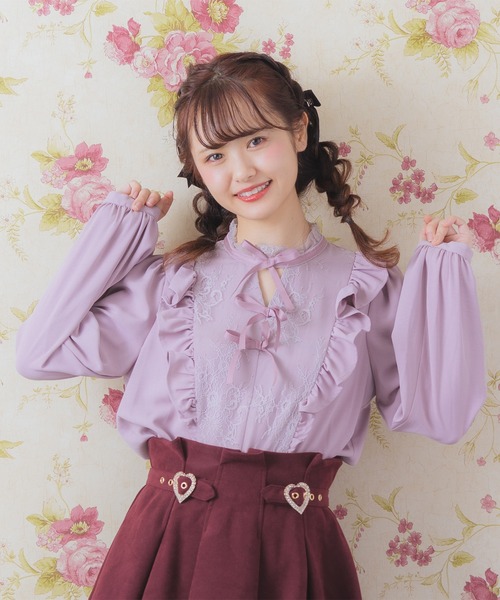 ★新品★ロジータ★ピンク★ブラウス★フリル ロジータ ROJITA 肩開きラッフルフリルブラウス （ピンク