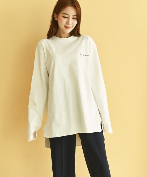 me+em select（ミームセレクト）の「me+em select ラウンドオーバーゆるロンTee（Tシャツ/カットソー・レディース・チャコールグレー/アイボリー/モカ・FREE）」の18枚目の写真