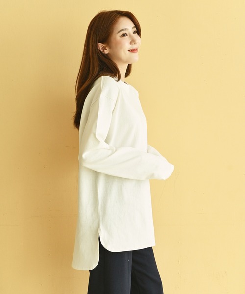 me+em select（ミームセレクト）の「me+em select ラウンドオーバーゆるロンTee（Tシャツ/カットソー・レディース・チャコールグレー/アイボリー/モカ・FREE）」の22枚目の写真