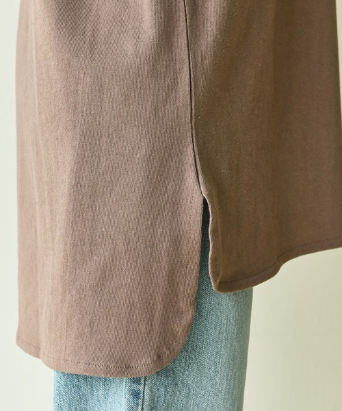 me+em select（ミームセレクト）の「me+em select ラウンドオーバーゆるロンTee（Tシャツ/カットソー・レディース・チャコールグレー/アイボリー/モカ・FREE）」の7枚目の写真