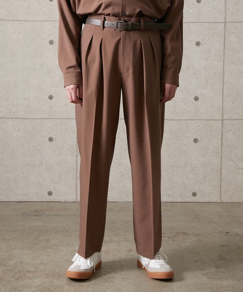 JUNRED(ジュンレッド)の「【セットアップ対応】エアリーストレッチワイド(スラックス・メンズ・ライトグレー/ダークブラウン/ブルー・S/M/L)」の1枚目の写真