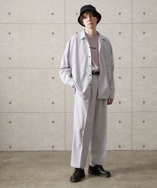 JUNRED(ジュンレッド)の「【セットアップ対応】エアリーストレッチワイド(スラックス・メンズ・ライトグレー/ダークブラウン/ブルー・S/M/L)」の6枚目の写真