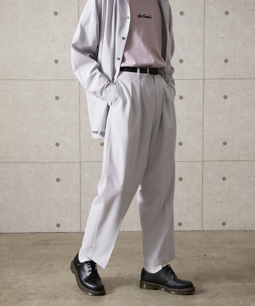 JUNRED(ジュンレッド)の「【セットアップ対応】エアリーストレッチワイド(スラックス・メンズ・ライトグレー/ダークブラウン/ブルー・S/M/L)」の8枚目の写真