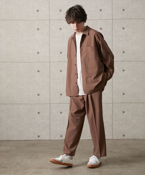 JUNRED(ジュンレッド)の「【セットアップ対応】エアリーストレッチワイド(スラックス・メンズ・ライトグレー/ダークブラウン/ブルー・S/M/L)」の12枚目の写真