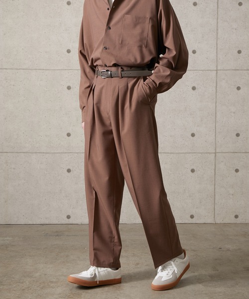 JUNRED(ジュンレッド)の「【セットアップ対応】エアリーストレッチワイド(スラックス・メンズ・ライトグレー/ダークブラウン/ブルー・S/M/L)」の16枚目の写真