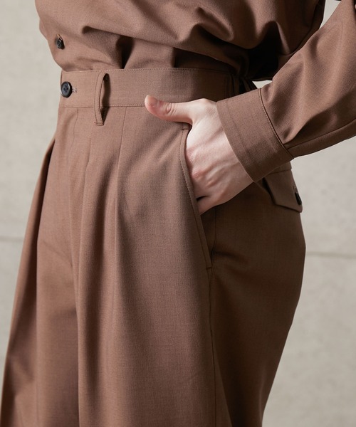 JUNRED(ジュンレッド)の「【セットアップ対応】エアリーストレッチワイド(スラックス・メンズ・ライトグレー/ダークブラウン/ブルー・S/M/L)」の5枚目の写真