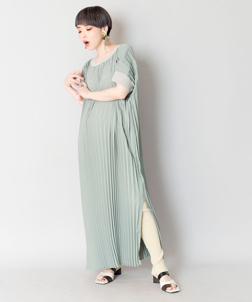 OSMOSIS（オズモーシス）の「プリーツワンピース（ワンピース・レディース・ブラック/ピンク/グリーン・ONE SIZE）」の8枚目の写真