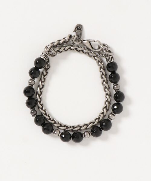 CUSTOM CULTURE（カスタムカルチャー）の「【mancino】 Italy made ストーン×チェーン コンビ ブレスレット（ブレスレット・メンズ・ブラック系その他/グリーン系その他/ブルー系その他/レッド系その他・FREE）」の2枚目の写真