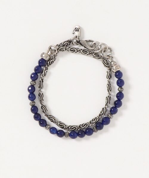 CUSTOM CULTURE（カスタムカルチャー）の「【mancino】 Italy made ストーン×チェーン コンビ ブレスレット（ブレスレット・メンズ・ブラック系その他/グリーン系その他/ブルー系その他/レッド系その他・FREE）」の4枚目の写真