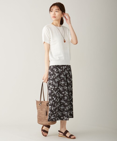J.PRESS(ジェイプレス)の「【洗える】コットンアセテート ニット(ニット/セーター・レディース・ベージュ系/ネイビー系/ホワイト系/ダルブルー系・T15/T13)」の6枚目の写真