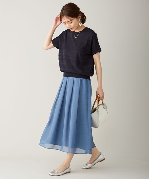 J.PRESS(ジェイプレス)の「【洗える】コットンアセテート ニット(ニット/セーター・レディース・ベージュ系/ネイビー系/ホワイト系/ダルブルー系・T15/T13)」の7枚目の写真