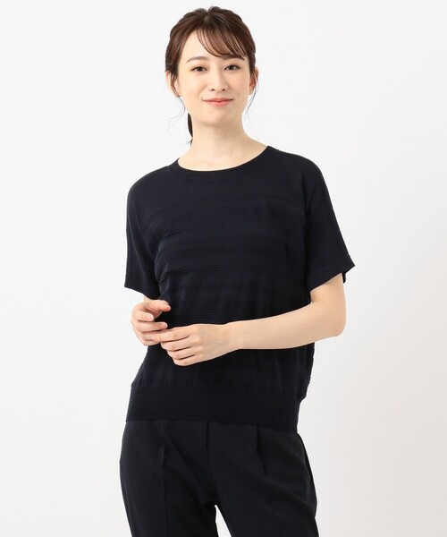 J.PRESS(ジェイプレス)の「【洗える】コットンアセテート ニット(ニット/セーター・レディース・ベージュ系/ネイビー系/ホワイト系/ダルブルー系・T15/T13)」の11枚目の写真