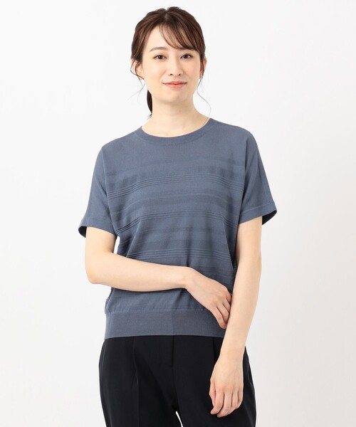 J.PRESS(ジェイプレス)の「【洗える】コットンアセテート ニット(ニット/セーター・レディース・ベージュ系/ネイビー系/ホワイト系/ダルブルー系・T15/T13)」の12枚目の写真