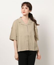 Samansa Mos2 blue | 柄アソート開襟シャツ(シャツ/ブラウス)