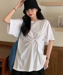 Newlyme | フロントツイストカットトップス(Tシャツ/カットソー)