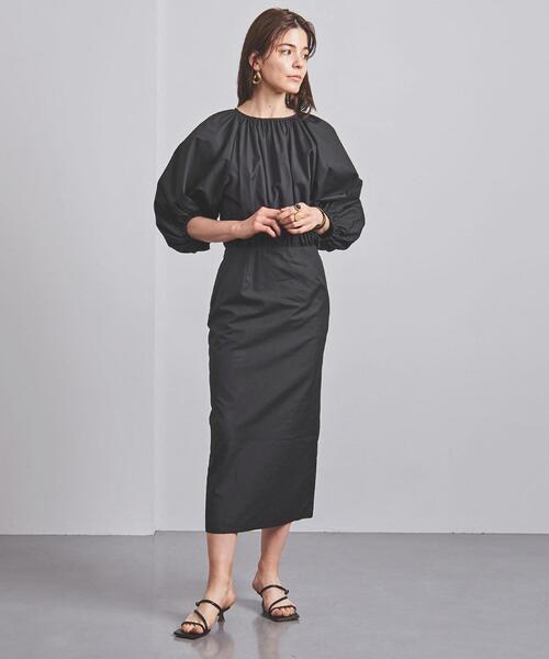 UNITED ARROWS（ユナイテッドアローズ）の「UGCMD ギャザー ボリューム ドレス◆（ワンピース・レディース・ブラック/ネイビー/その他9/その他7・38/36）」の4枚目の写真