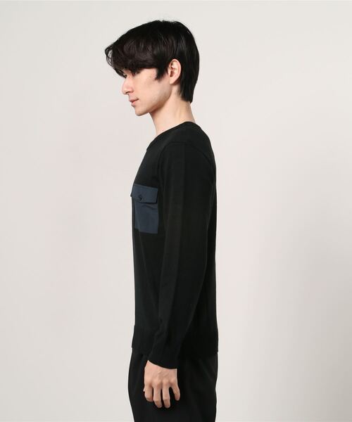 DETAILS（ディテールズ）の「DETAILS/ハイゲージポケットクルーニット（ニット/セーター・メンズ・ブラック/グレー・SMALL）」の4枚目の写真