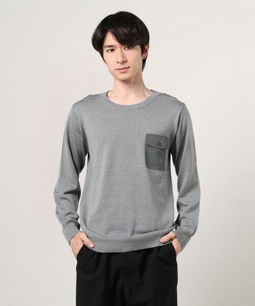 DETAILS（ディテールズ）の「DETAILS/ハイゲージポケットクルーニット（ニット/セーター・メンズ・ブラック/グレー・SMALL）」の6枚目の写真