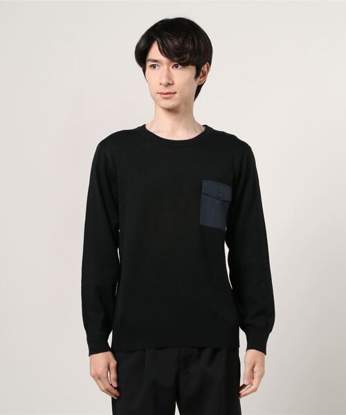DETAILS（ディテールズ）の「DETAILS/ハイゲージポケットクルーニット（ニット/セーター・メンズ・ブラック/グレー・SMALL）」の5枚目の写真