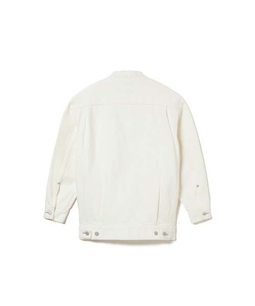 AMERICAN RAG CIE（アメリカンラグシー）の「ノーカラーデニムジャケット（ノーカラージャケット・レディース・オフホワイト/モカ・38/36）」の9枚目の写真