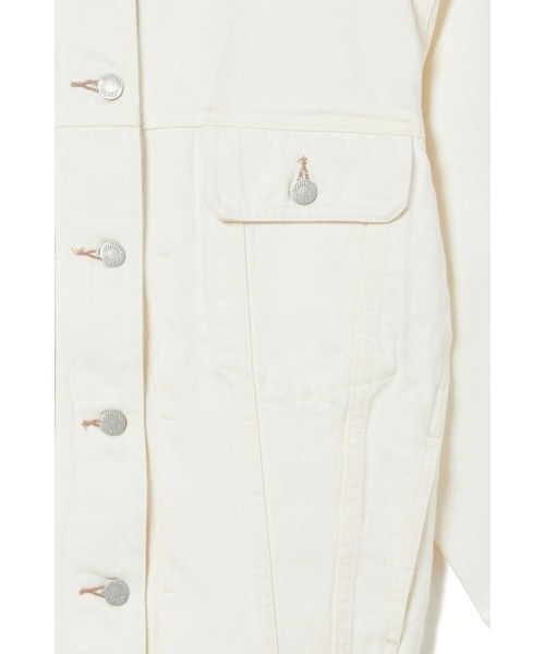 AMERICAN RAG CIE（アメリカンラグシー）の「ノーカラーデニムジャケット（ノーカラージャケット・レディース・オフホワイト/モカ・38/36）」の5枚目の写真