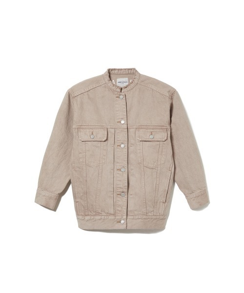 AMERICAN RAG CIE（アメリカンラグシー）の「ノーカラーデニムジャケット（ノーカラージャケット・レディース・オフホワイト/モカ・38/36）」の14枚目の写真