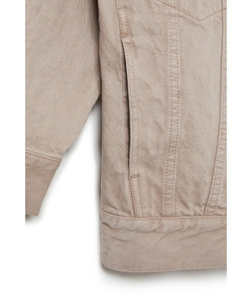AMERICAN RAG CIE（アメリカンラグシー）の「ノーカラーデニムジャケット（ノーカラージャケット・レディース・オフホワイト/モカ・38/36）」の3枚目の写真
