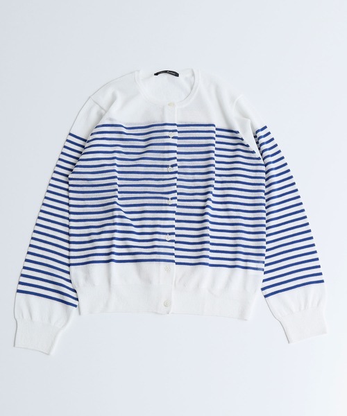 aimer le mieux（エメルミュー）の「aimer レーヨン/ナイロン　アソート釦クルーカーディガン（カーディガン/ボレロ・レディース・ブラック/ピンク/イエロー/グリーン/ホワイト×ブルー・FREE）」の2枚目の写真