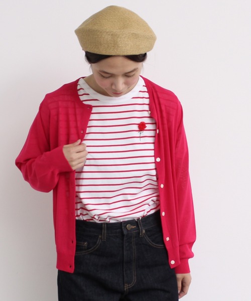 aimer le mieux（エメルミュー）の「aimer レーヨン/ナイロン　アソート釦クルーカーディガン（カーディガン/ボレロ・レディース・ブラック/ピンク/イエロー/グリーン/ホワイト×ブルー・FREE）」の5枚目の写真