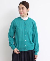 aimer レーヨン/ナイロン　アソート釦クルーカーディガン