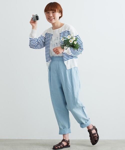 aimer le mieux（エメルミュー）の「aimer レーヨン/ナイロン　アソート釦クルーカーディガン（カーディガン/ボレロ・レディース・ブラック/ピンク/イエロー/グリーン/ホワイト×ブルー・FREE）」の14枚目の写真